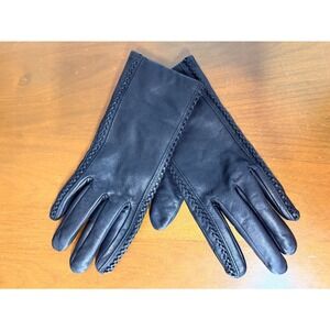Unbranded Leather Gloves Women L Black Thinsulate Thermal Insulated Whipstitch